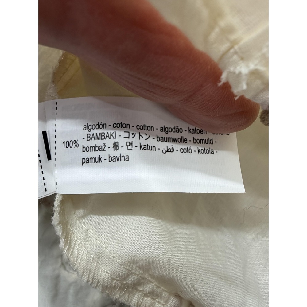 Zara Womens Medium White Embroidered Boho Peasant Tunic Top Cotton Long Sleeve - Picture 11 of 12